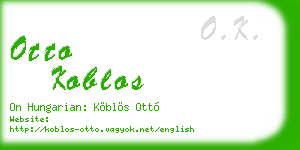 otto koblos business card